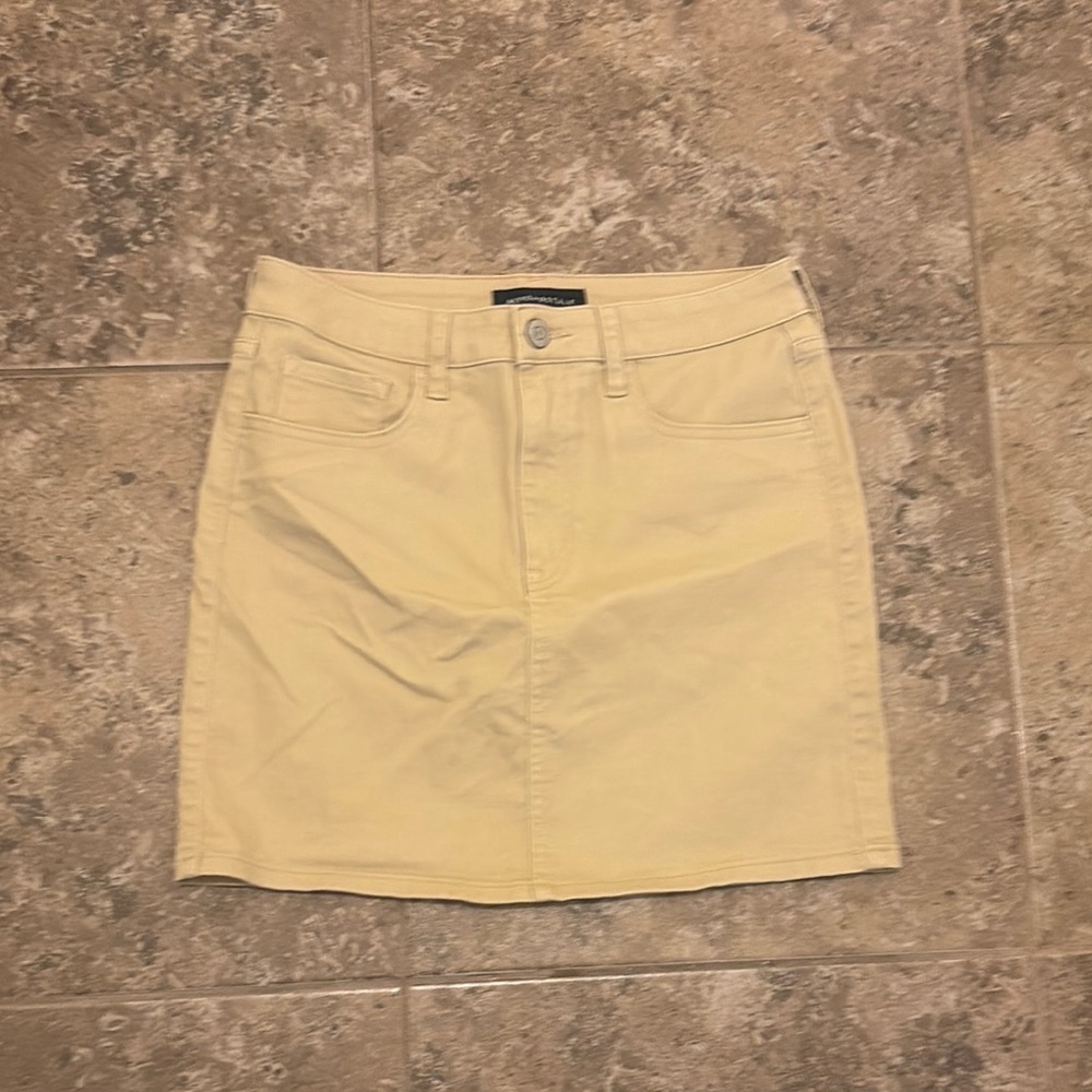 Tan Mini Pencil Skirt for Casual Wear